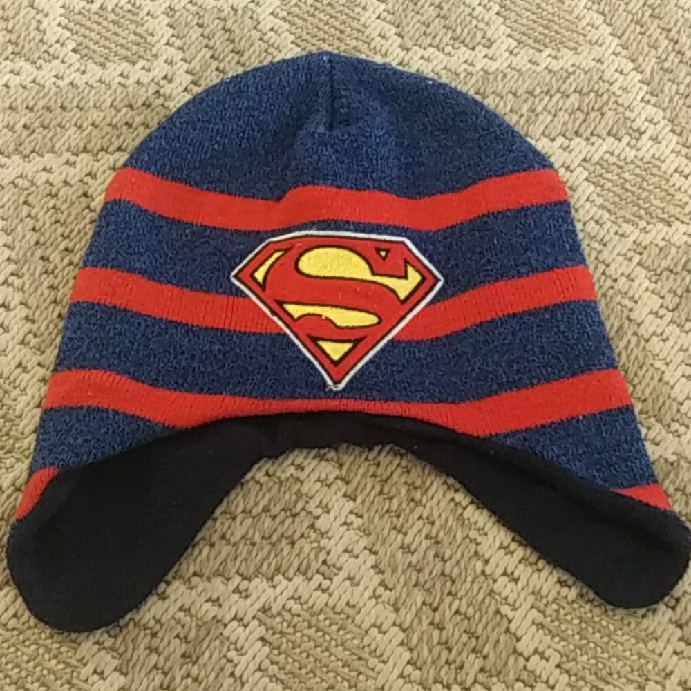 Kids Superman beanie with ear covers